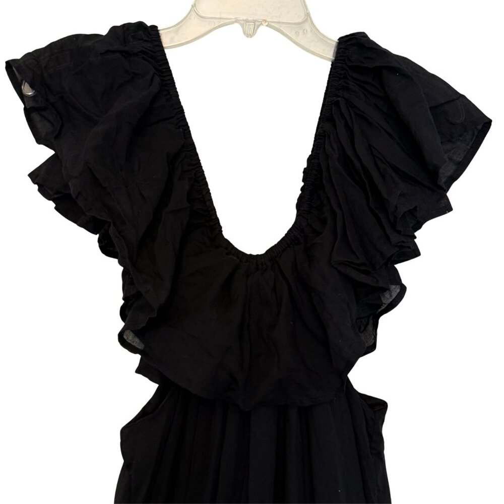 Anthropologie‎ Erika Pena Black Ruffled Voile Tiered Maxi Dress - NWT - Size M/L - Picture 6 of 11